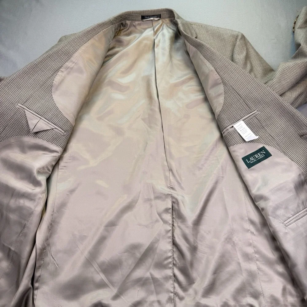 Ralph Lauren Blazer Mens 48R Brown Tan Herringbone Sport Coat‎ Two Button Jacket